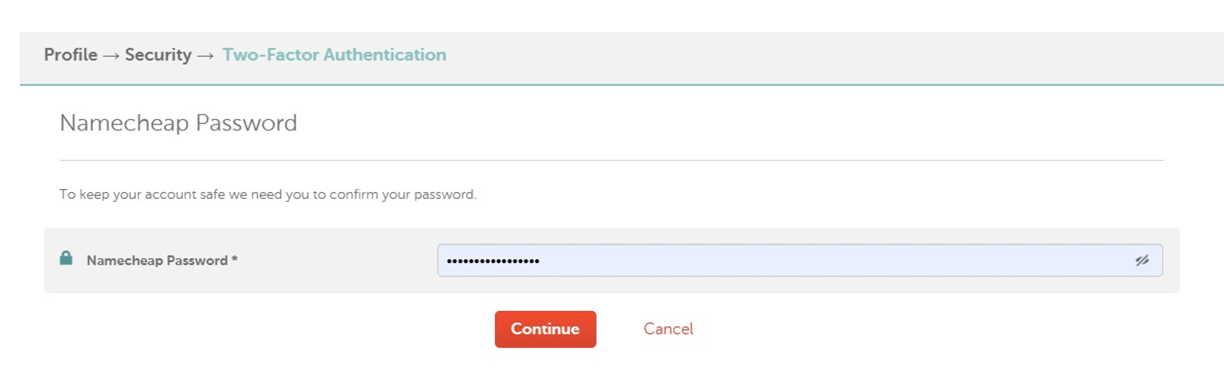 Namecheap Password Prompt