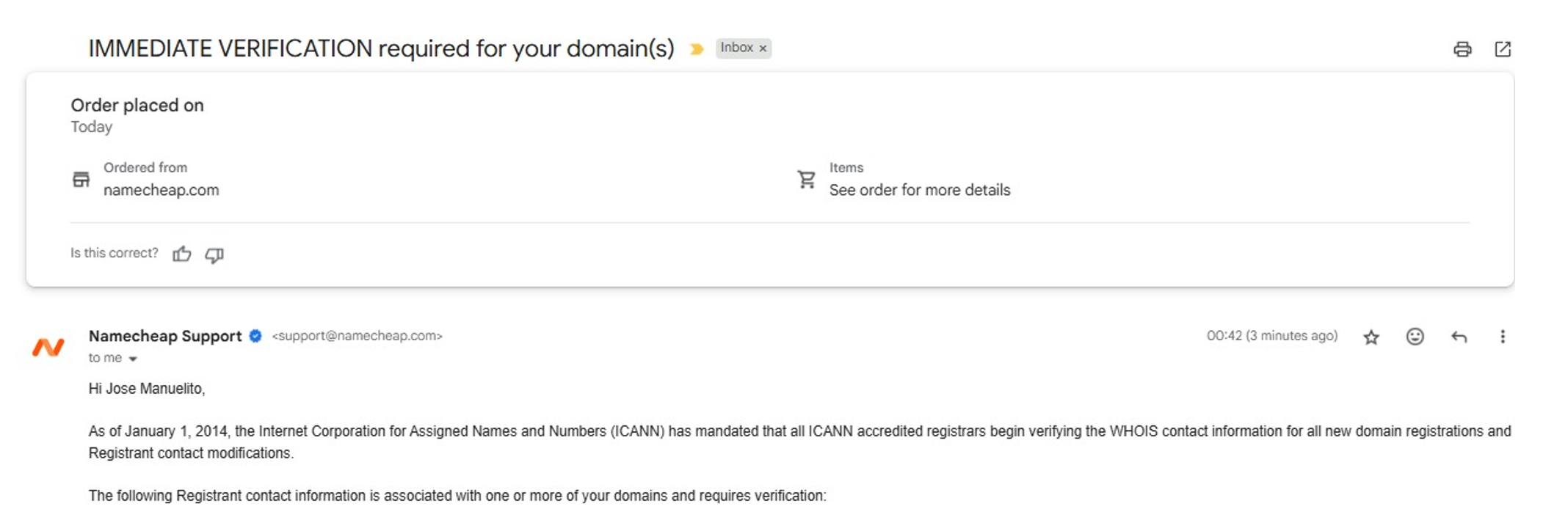 Verification Email