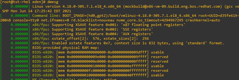 dmesg logs